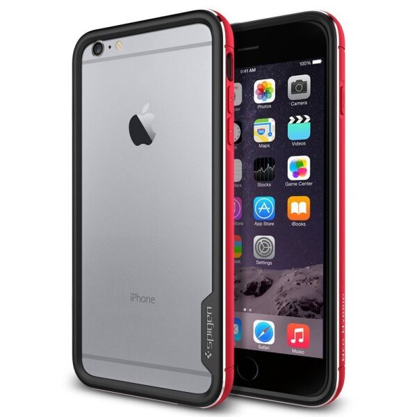 Spigen iPhone 6 Plus/6s Plus ile Uyumlu Kılıf Neo Hybrid EX Metal Metal Red