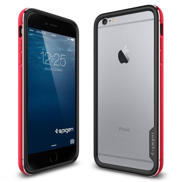 Spigen iPhone 6 Plus/6s Plus ile Uyumlu Kılıf Neo Hybrid EX Metal Metal Red