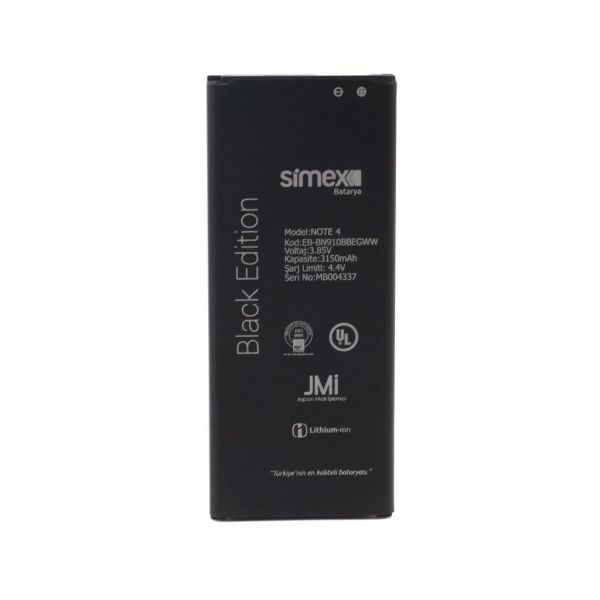 Simex Galaxy Note4 ile Uyumlu SBT-01 EB-BN910BBEGWW Batarya