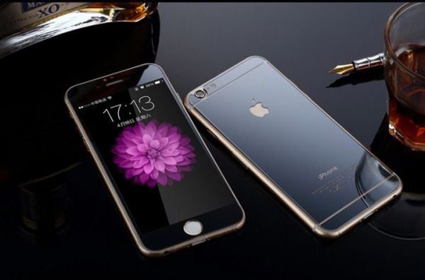 iPhone 6S ile Uyumlu Siyah Renkli Aynalı Ekran Koruyucu Cam