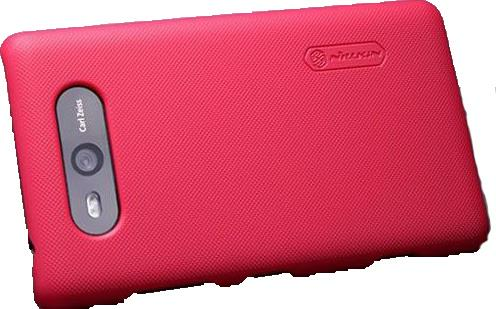Nillkin Lumia 820 ile Uyumlu Sert Kauçuk Kılıf Kırmızı