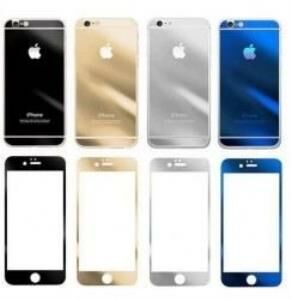 iPhone 6S Plus ile Uyumlu Siyah Renkli Aynalı Ekran Koruyucu Cam