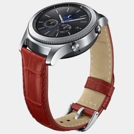 Gear S3 ile Uyumlu Kayış Timsah Derisi Desenli - Kırmızı ET-YSA76MREGWW