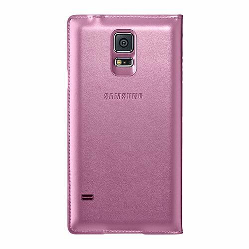 Galaxy S5 G900 ile Uyumlu Flip Wallet Kartlıklı Kılıf EF-WG900BPEGWW Pembe