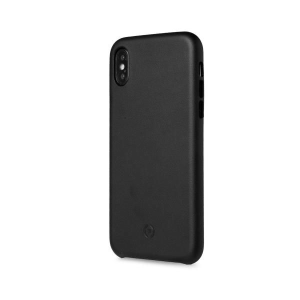 Celly Superior iPhone XR ile Uyumlu Deri Görünümlü Kılıf Siyah