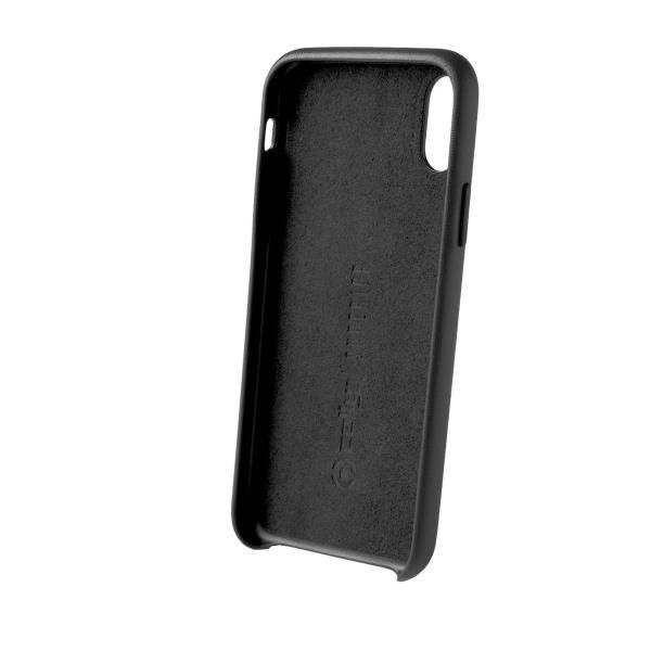 Celly Superior iPhone XR ile Uyumlu Deri Görünümlü Kılıf Siyah