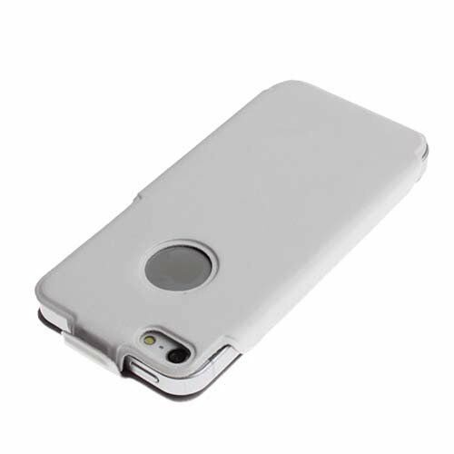 iPhone SE/5S/5 ile Uyumlu Kaliteli Dik Model Deri Kılıf Beyaz