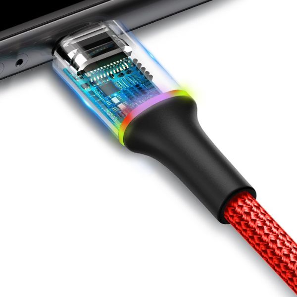 Baseus Halo Cable Lightning 2M USB Şarj Kablosu CALGH-C09 Kırmızı