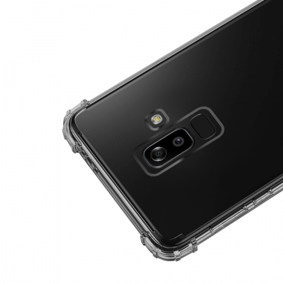 Blogy Galaxy A6 Plus ile Uyumlu Crystal Fit Kılıf Smoke Black