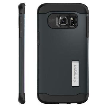 Spigen Galaxy S6 Edge Plus ile Uyumlu Kılıf Slim Armor Metal Slate