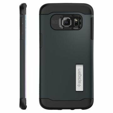 Spigen Galaxy S6 Edge Plus ile Uyumlu Kılıf Slim Armor Metal Slate