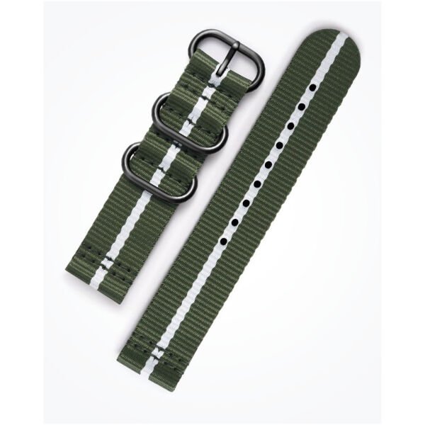 Strap Studio Gear Sport ile Uyumlu Premium Nato Kayış Yeşil / Beyaz