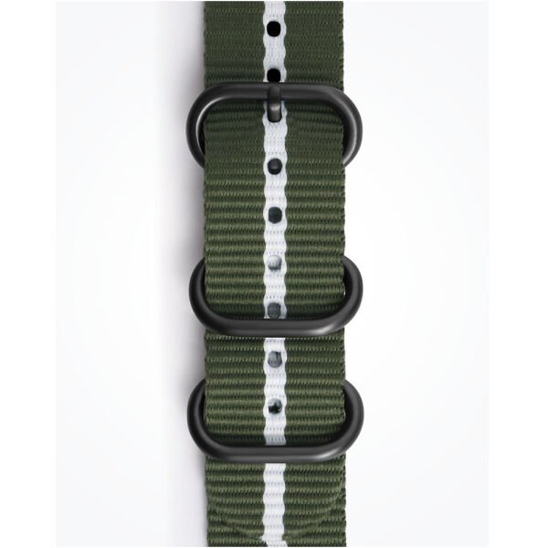 Strap Studio Gear Sport ile Uyumlu Premium Nato Kayış Yeşil / Beyaz