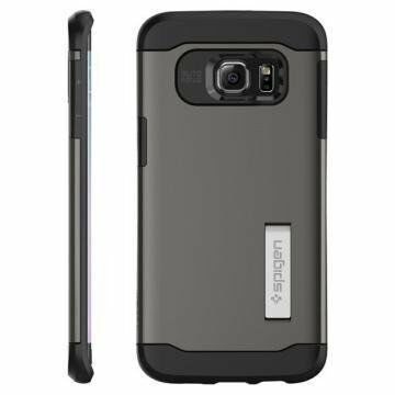 Spigen Galaxy S6 Edge Plus ile Uyumlu Kılıf Slim Armor Gun Metal