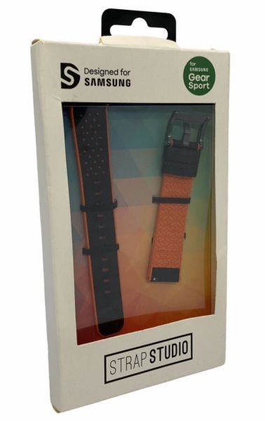 Strap Studio Gear Sport ile Uyumlu Hybrid Kayış Turuncu Siyah