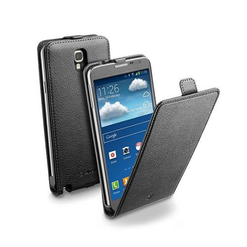 Cellular Line N7500 Galaxy Note 3 Neo ile Uyumlu Flap Essential Mıknatıslı Deri Kılıf Siyah FLAPESSPHNOTE3NBK