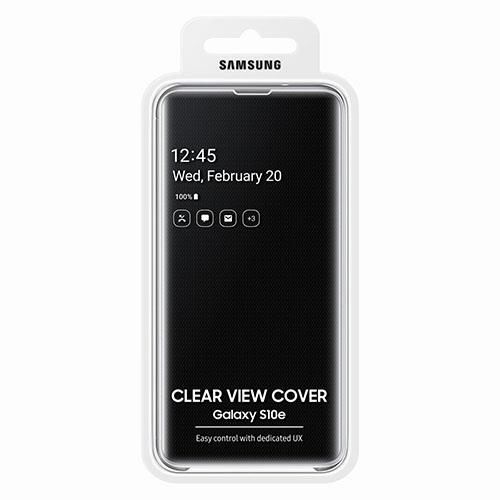 Galaxy S10e ile Uyumlu Clear View Kılıf Siyah EF-ZG970CBEGWW (Out)