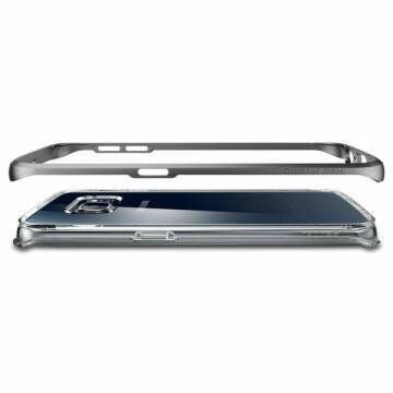 Spigen Galaxy S6 Edge ile Uyumlu Kılıf Neo Hybrid CC Gun Metal