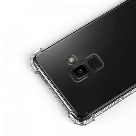 Blogy Galaxy A8 Plus ile Uyumlu Crystal Fit Kılıf Crystal Clear