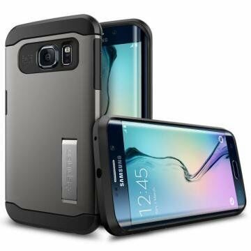 Spigen Galaxy S6 Edge ile Uyumlu Kılıf Slim Armor Gun Metal