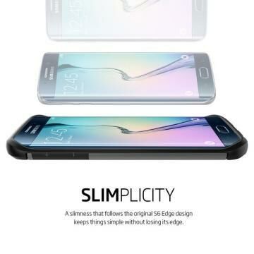 Spigen Galaxy S6 Edge ile Uyumlu Kılıf Slim Armor Gun Metal