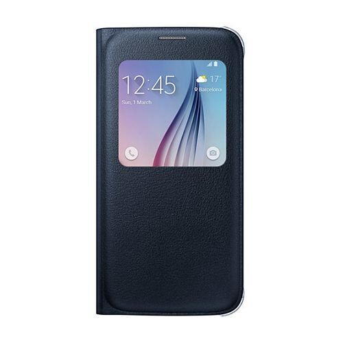 Galaxy S6 ile Uyumlu S View Cover (Deri Görünümlü) Lacivert EF-CG920PBEGWW