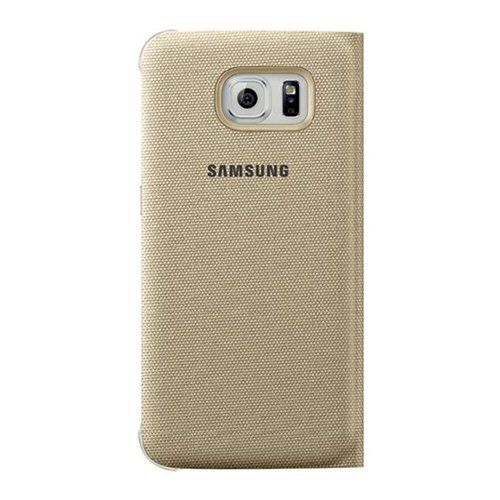 Galaxy S6 ile Uyumlu Flip Wallet (Tekstil) Altın  EF-WG920BFEGWW