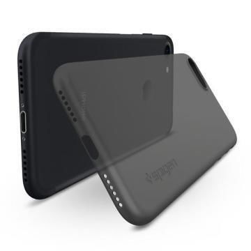 Spigen iPhone 7 ile Uyumlu Kılıf Air Skin Ultra İnce 4 Tarafı Tam Koruma Black (Out)