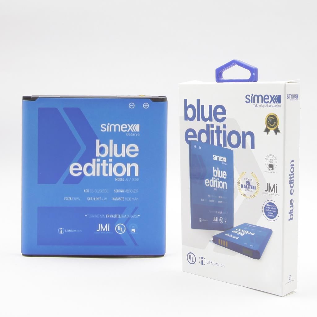 Simex Galaxy J2/G360 ile Uyumlu EB-BJ200BBC SBT-03 Batarya Blue Edition