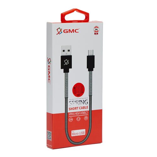GMC Micro Usb Spring Yaylı Kısa Kablo 30cm