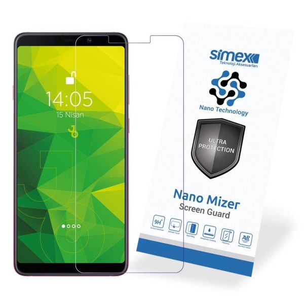 Simex Galaxy A9 2018 ile Uyumlu Şeffaf Ekran Koruyucu CEK-110 Nano Mizer