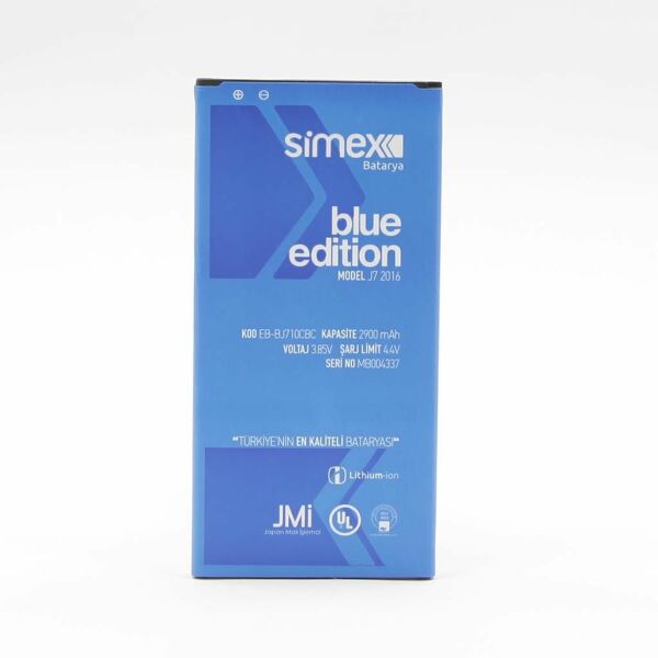 Simex Galaxy J7 2016 ile Uyumlu EB-BJ710CBC SBT-03 Batarya Blue Edition