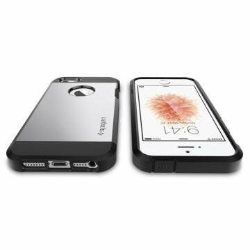 Spigen iPhone 5,5s,SE ile Uyumlu Kılıf Tough Armor Satin Silver