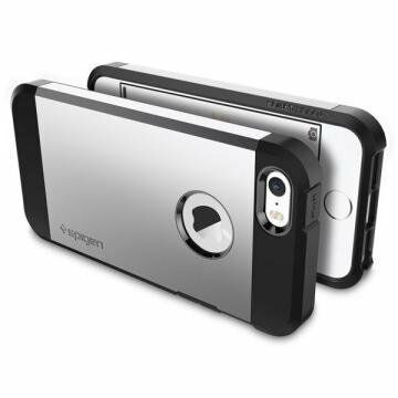 Spigen iPhone 5,5s,SE ile Uyumlu Kılıf Tough Armor Satin Silver