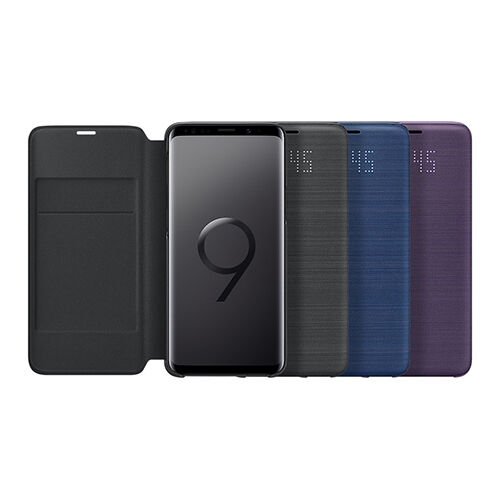 Galaxy S9 Plus ile Uyumlu LED View Cover Kılıf Siyah EF-NG965PBEGWW