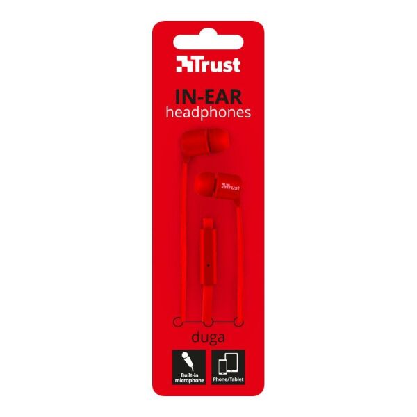 Trust 22134 Duga Kulakiçi Kulaklık Kırmızı