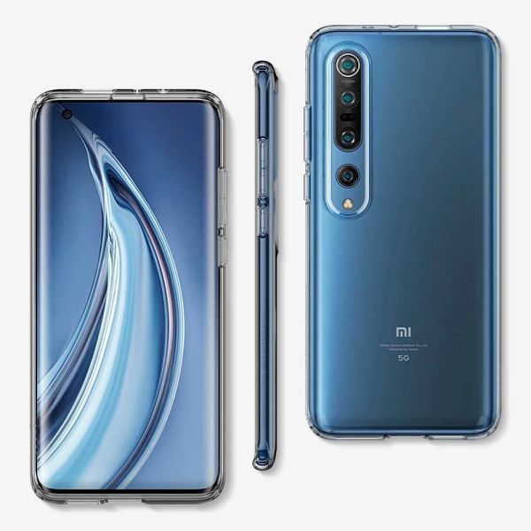 Spigen Mi 10 ile Uyumlu Kılıf Liquid Crystal 4 Tarafı Tam Koruma Crystal Clear