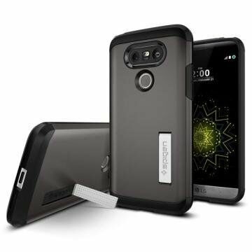 Spigen G5 ile Uyumlu Kılıf Tough Armor Gun Metal