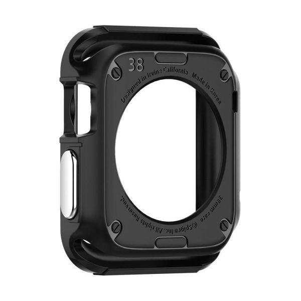 Spigen Apple Watch 3/2/1 ile Uyumlu Kılıf Rugged Armor (42mm) Smooth Black