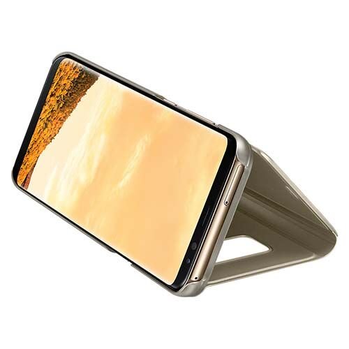 Galaxy S8 Plus ile Uyumlu Clear View Cover Kılıf Gold EF-ZG955CFEGWW (Out)