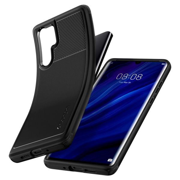Spigen P30 Pro ile Uyumlu Kılıf Rugged Armor Matte Black