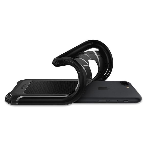 Spigen iPhone 7 Plus / 8 Plus ile Uyumlu Kılıf Rugged Armor Extra Black
