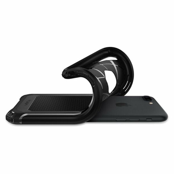 Spigen iPhone 7 Plus / 8 Plus ile Uyumlu Kılıf Rugged Armor Extra Black