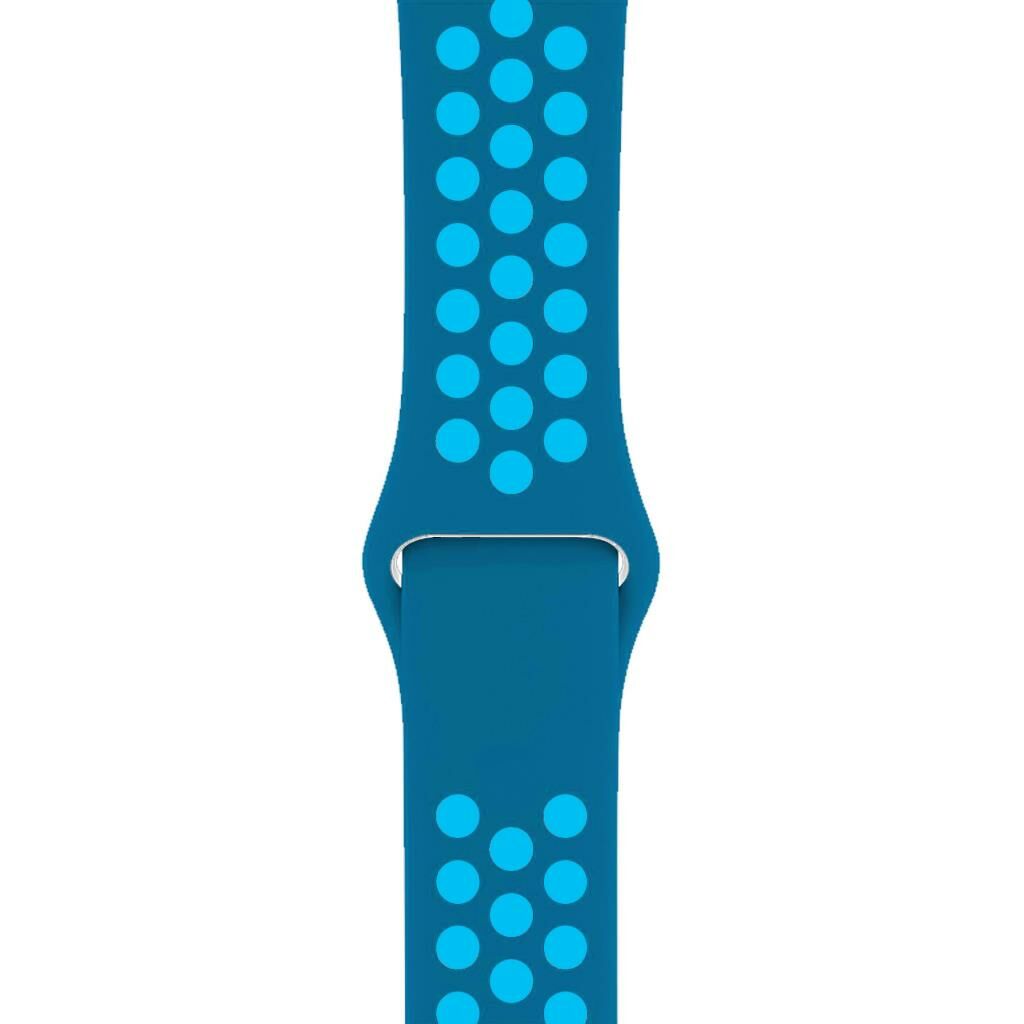 Apple Watch ile Uyumlu 42-44mm Silikon Kayış Mavi/Açık Mavi
