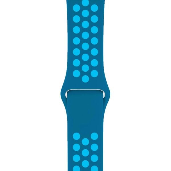 Apple Watch ile Uyumlu 42-44mm Silikon Kayış Mavi/Açık Mavi