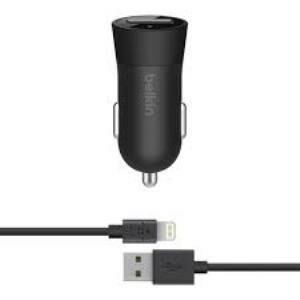 Belkin F8J177DS04-BLK Boots Up 12W/2.4A Hızlı Araç Şarj Cihazı + Lightning Kablo Siyah