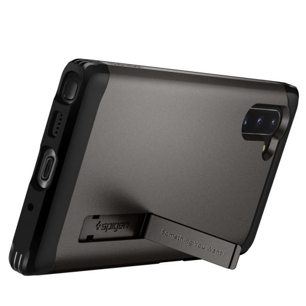 Spigen Galaxy Note 10 ile Uyumlu Kılıf Tough Armor Gunmetal
