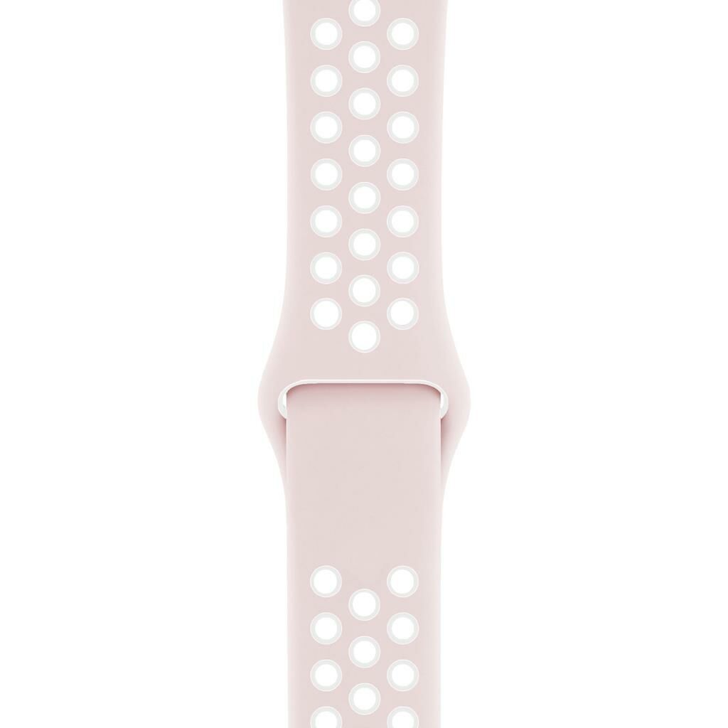 Apple Watch ile Uyumlu 42-44mm Silikon Kayış Pudra/Beyaz