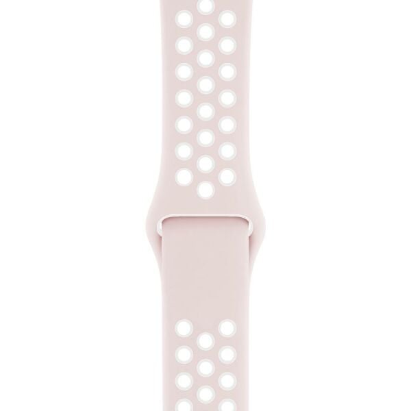 Apple Watch ile Uyumlu 42-44mm Silikon Kayış Pudra/Beyaz