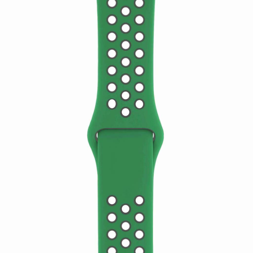 Apple Watch ile Uyumlu 42-44mm Silikon Kayış Su Yeşili/Gri